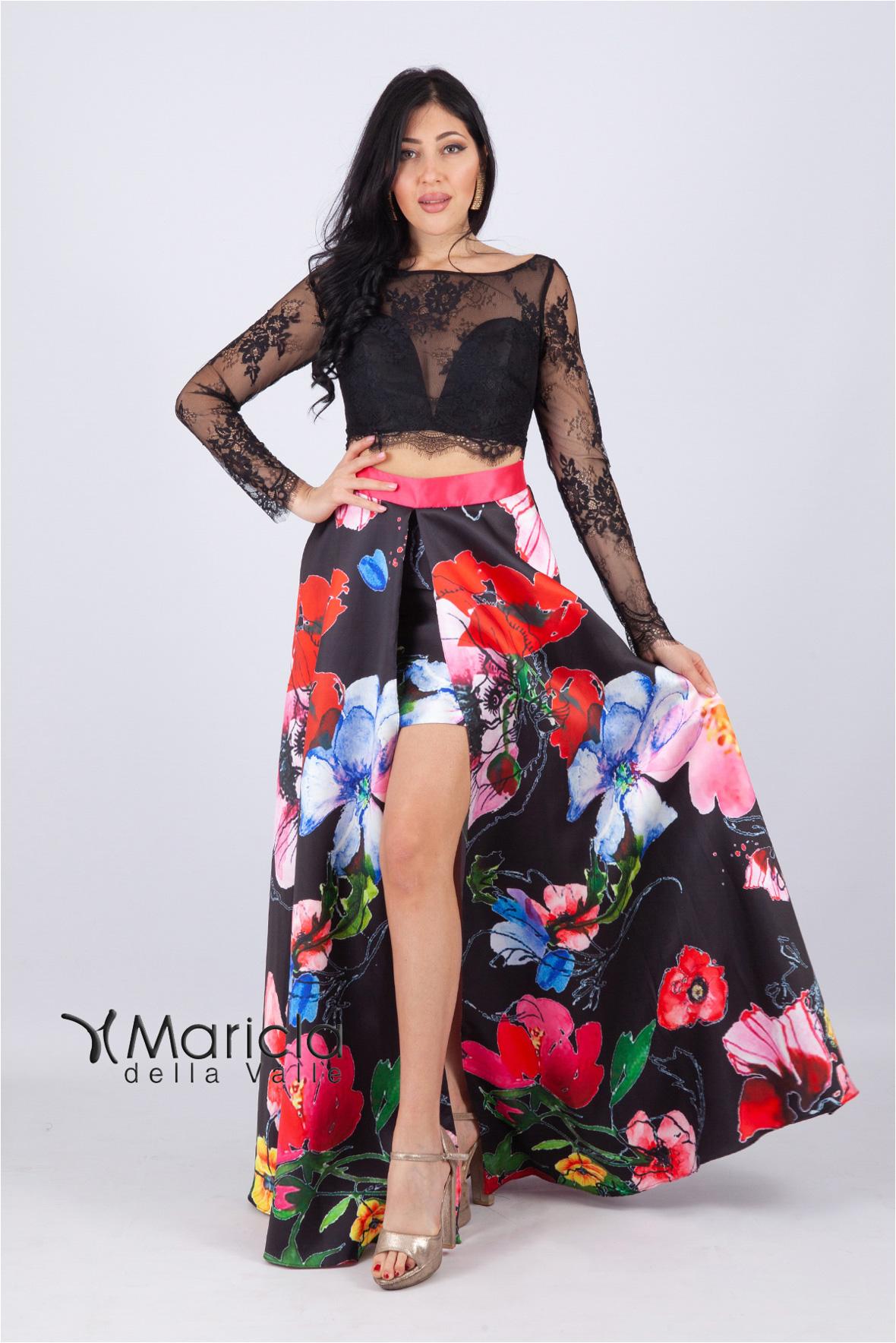 Gonnellone con corpetto in pizzo<BR/> JC34092 FANTASIA MARICLA ELEGANCE 