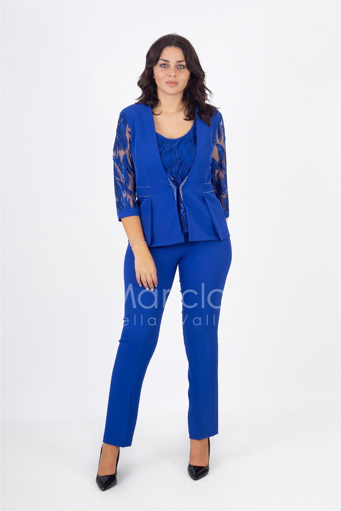 tailleur 3 pz ricamo PF200TP ROYAL PAOLA FORTI 