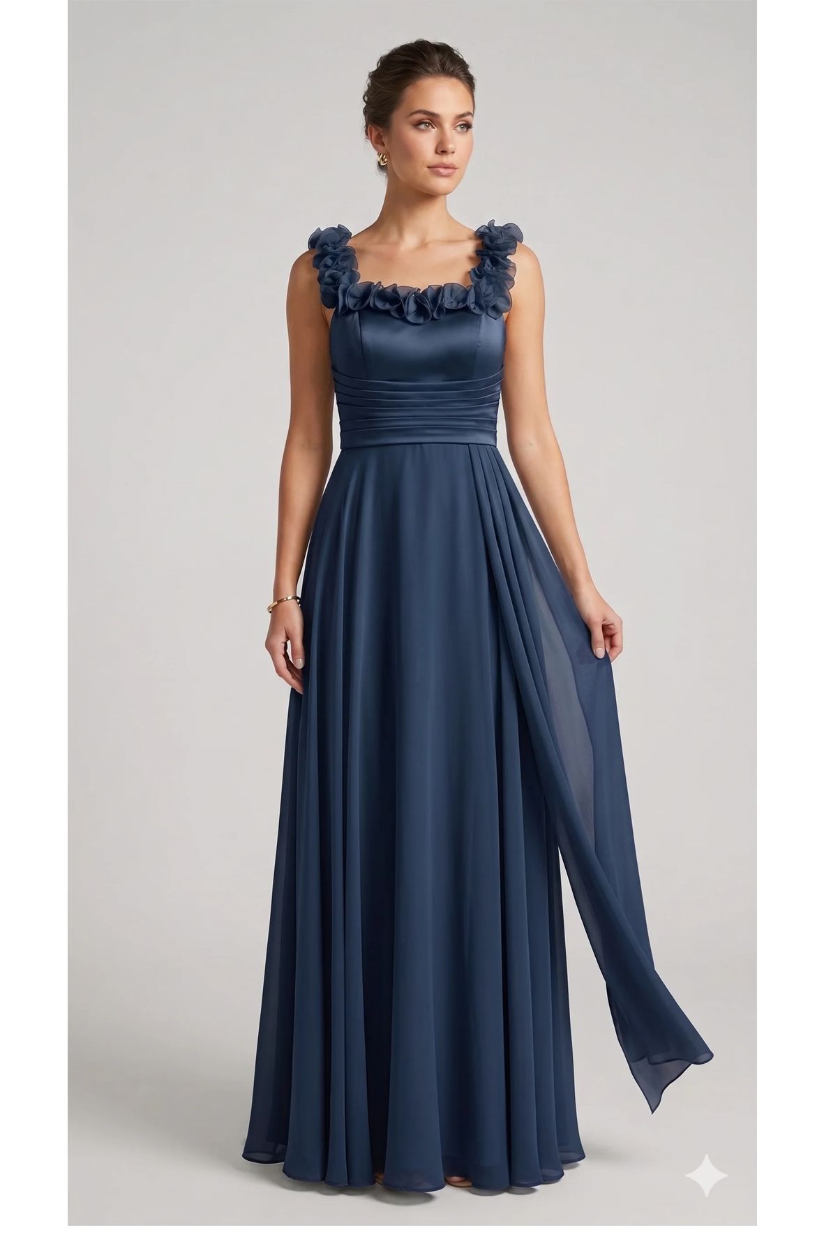 abito roselline ALC18 BLU MARICLA ELEGANCE 