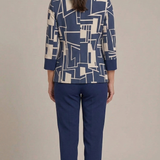 tailleur 3 pz giacca fantasia GRILLO BLU MARICLA 