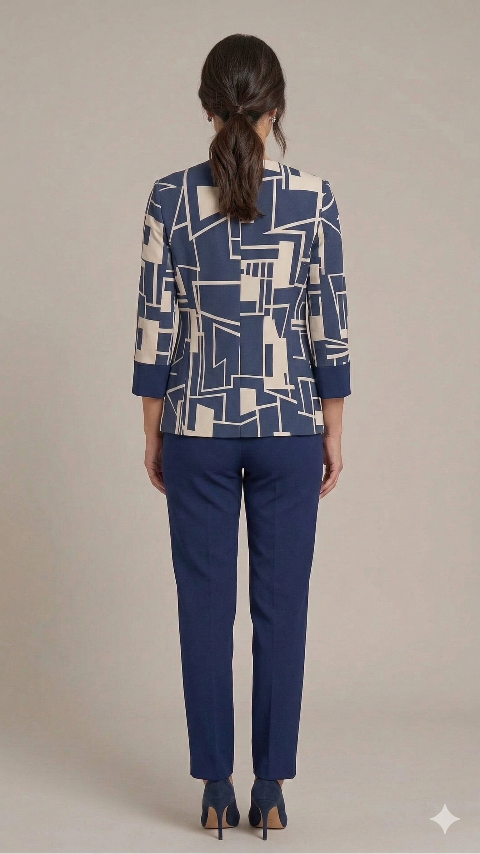 tailleur 3 pz giacca fantasia GRILLO BLU MARICLA 