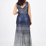 abito lungo pioggia di strass SE8390 BLU MARICLA ELEGANCE 