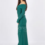 abito arricciato collana gioiello CAR58182 VERDE MARICLA ELEGANCE 