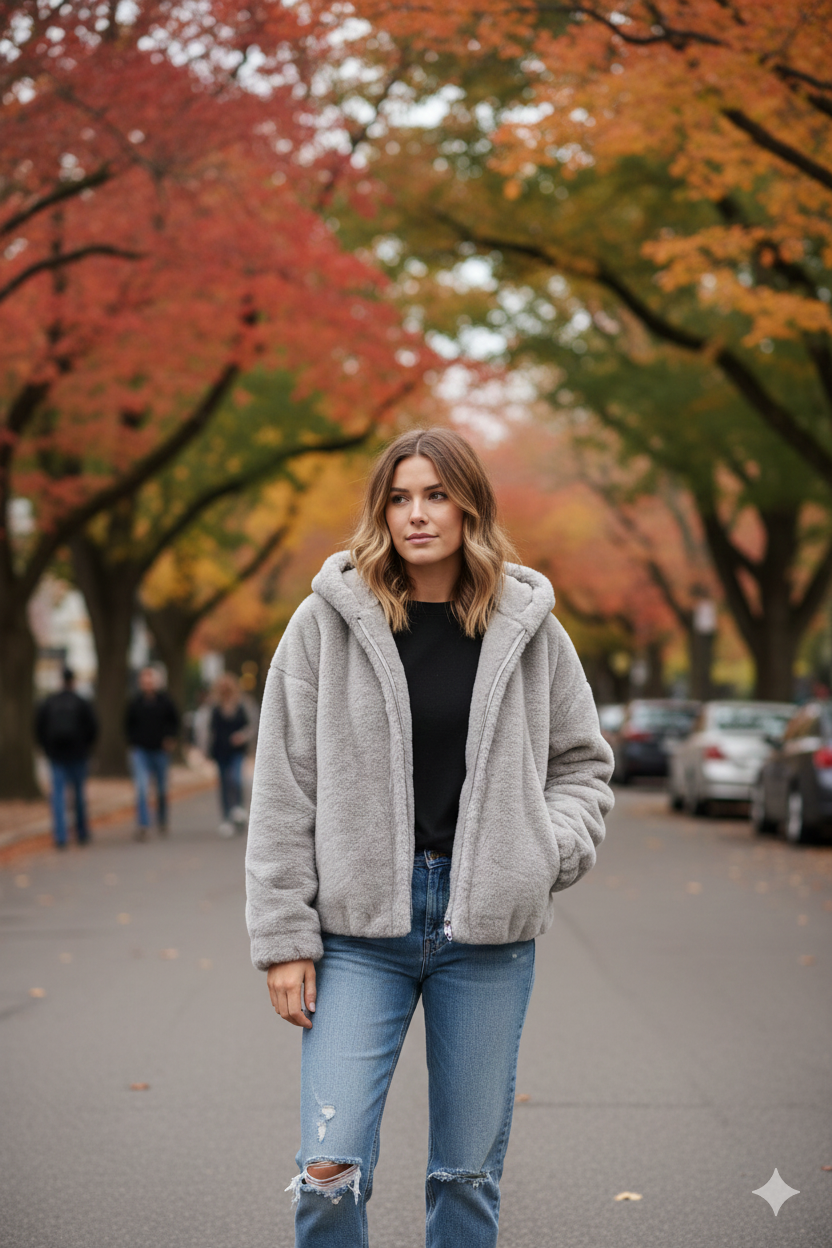 Giaccone in Pelliccia Ecologica oversize AZ6850 GRIGIO MARICLA 