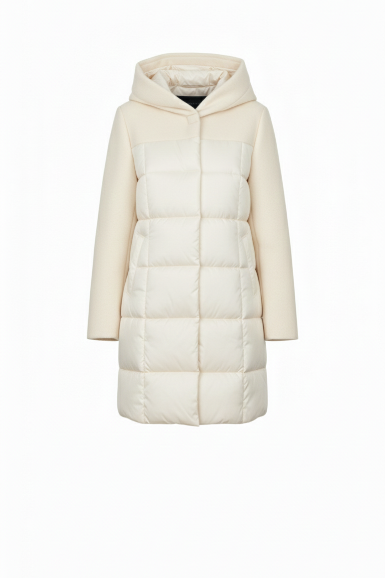 giaccone piumino e panno AZ79P PANNA MARICLA 