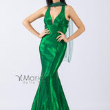 Abito scollo v ANT1808 VERDE ANTILLE ELEGANCE 