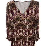 abito fantasia con polsino arricciato GR1343 AMARONE MARICLA 