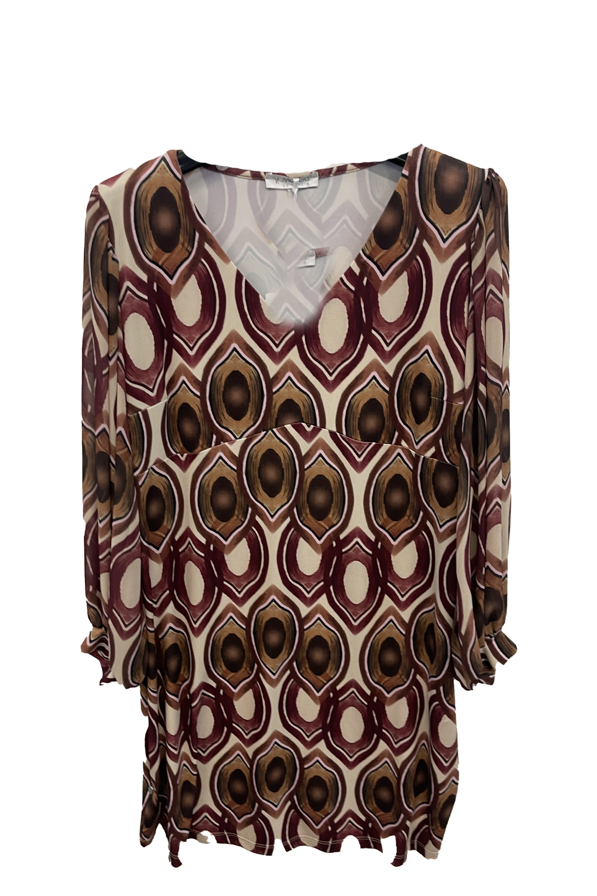 abito fantasia con polsino arricciato GR1343 AMARONE MARICLA 