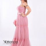 lungo toulle c/cintura AR3095 ROSA MARICLA ELEGANCE 