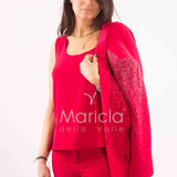 Tailleur con pioggia di strass Completo 3 pezzi SH409 FUCSIA SHARON 