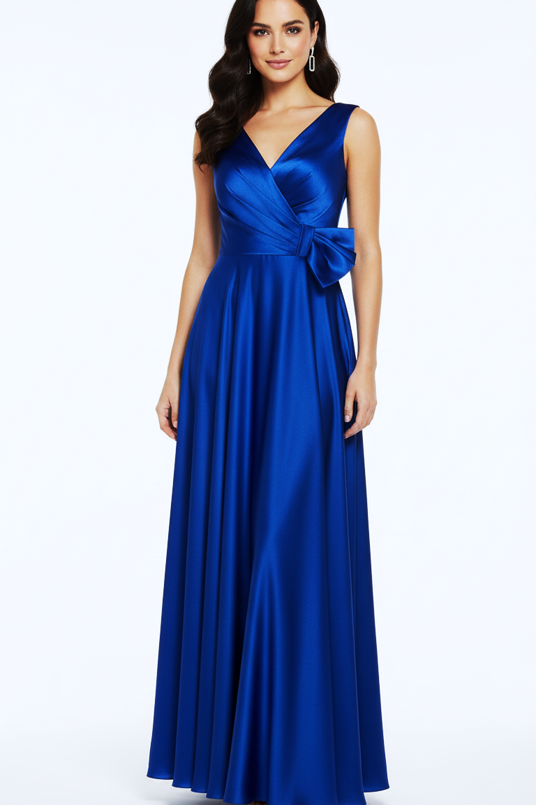 Abito lungo con fiocco JC35431 BLUETTE MARICLA ELEGANCE 