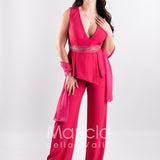 tuta baschina con strass SH606 FUCSIA SHARON 