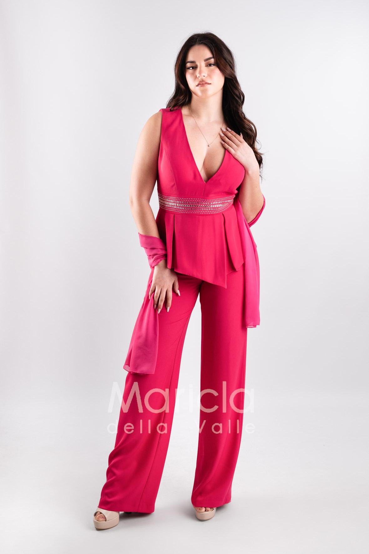 tuta baschina con strass SH606 FUCSIA SHARON 