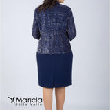 tubino con giacca floreale GU45002 BLU MARICLA ELEGANCE 