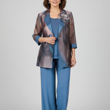 completo 3 pezzi giacca fantasia NC7141 INDACO MARICLA ELEGANCE 