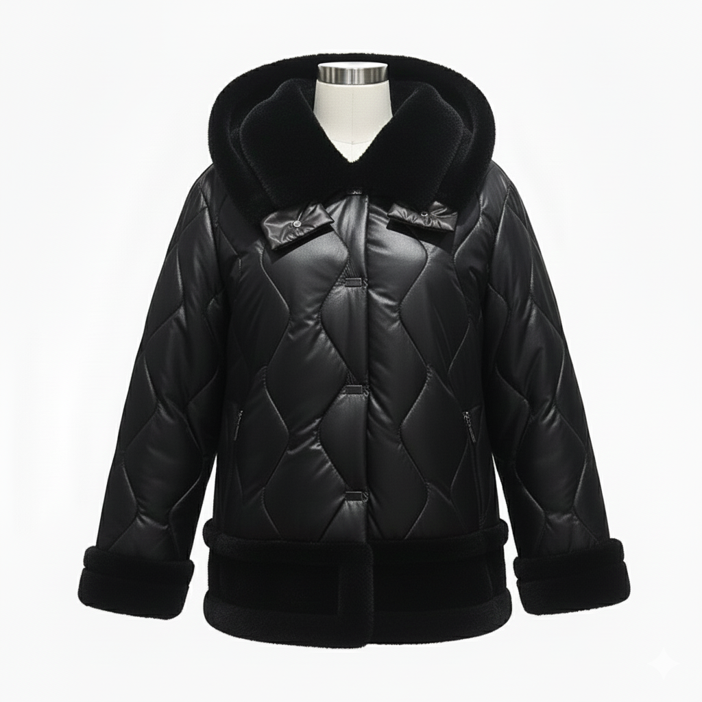 giaccone piumino ed ecomontone CINCILLA NERO MARICLA 