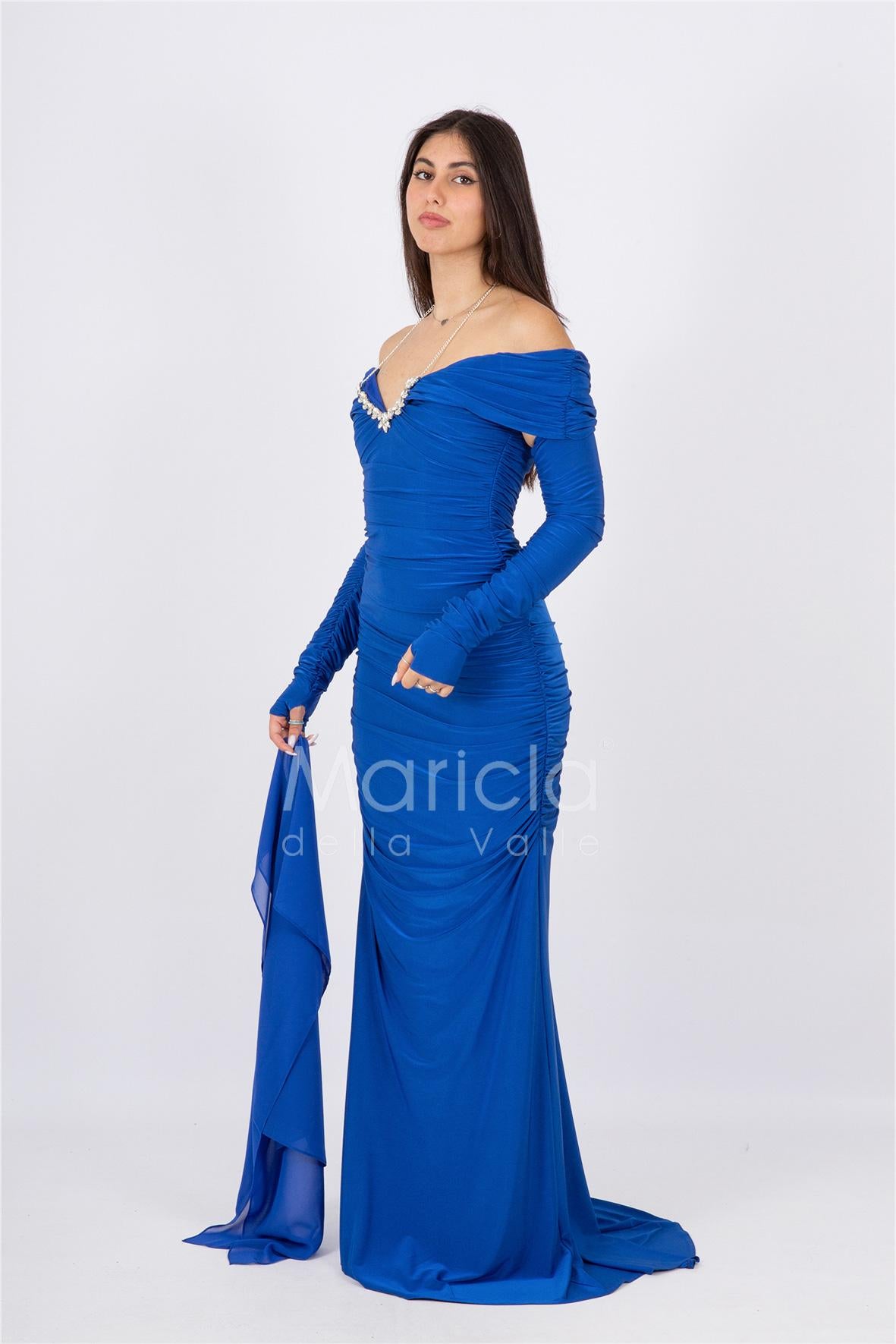 abito arricciato collana gioiello CAR58182 ROYAL MARICLA ELEGANCE 