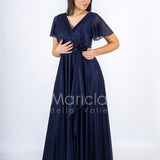 abito con fiore glitter JC34929 BLU MARICLA ELEGANCE 