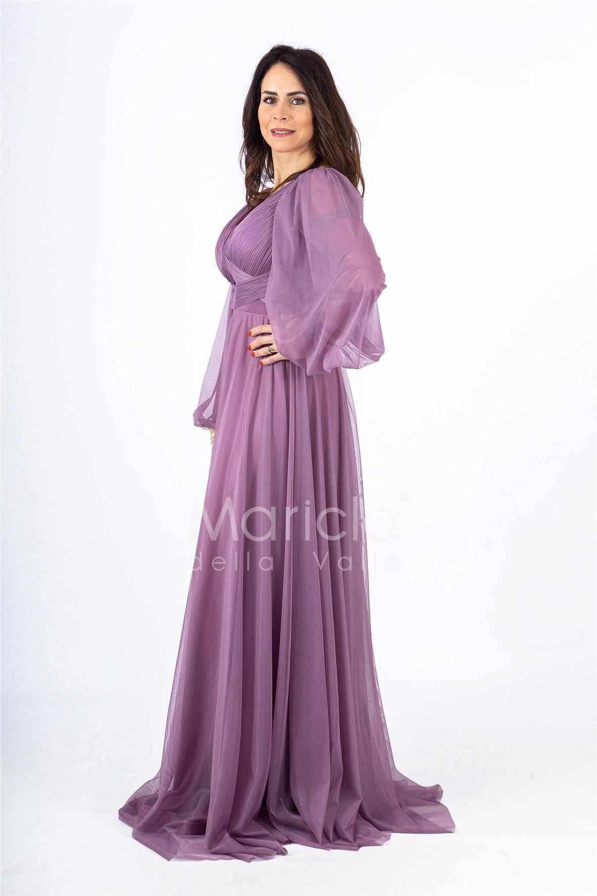 abito organza manica lunga JC34882 UVA MARICLA ELEGANCE 