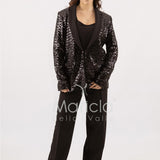 Completo in paiette tailleur  3 pezzi JC35273 NERO MARICLA ELEGANCE 