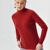 Maglia 100% lana lupetto lavorato CF4399 ROSSO CARLA FERRONI 