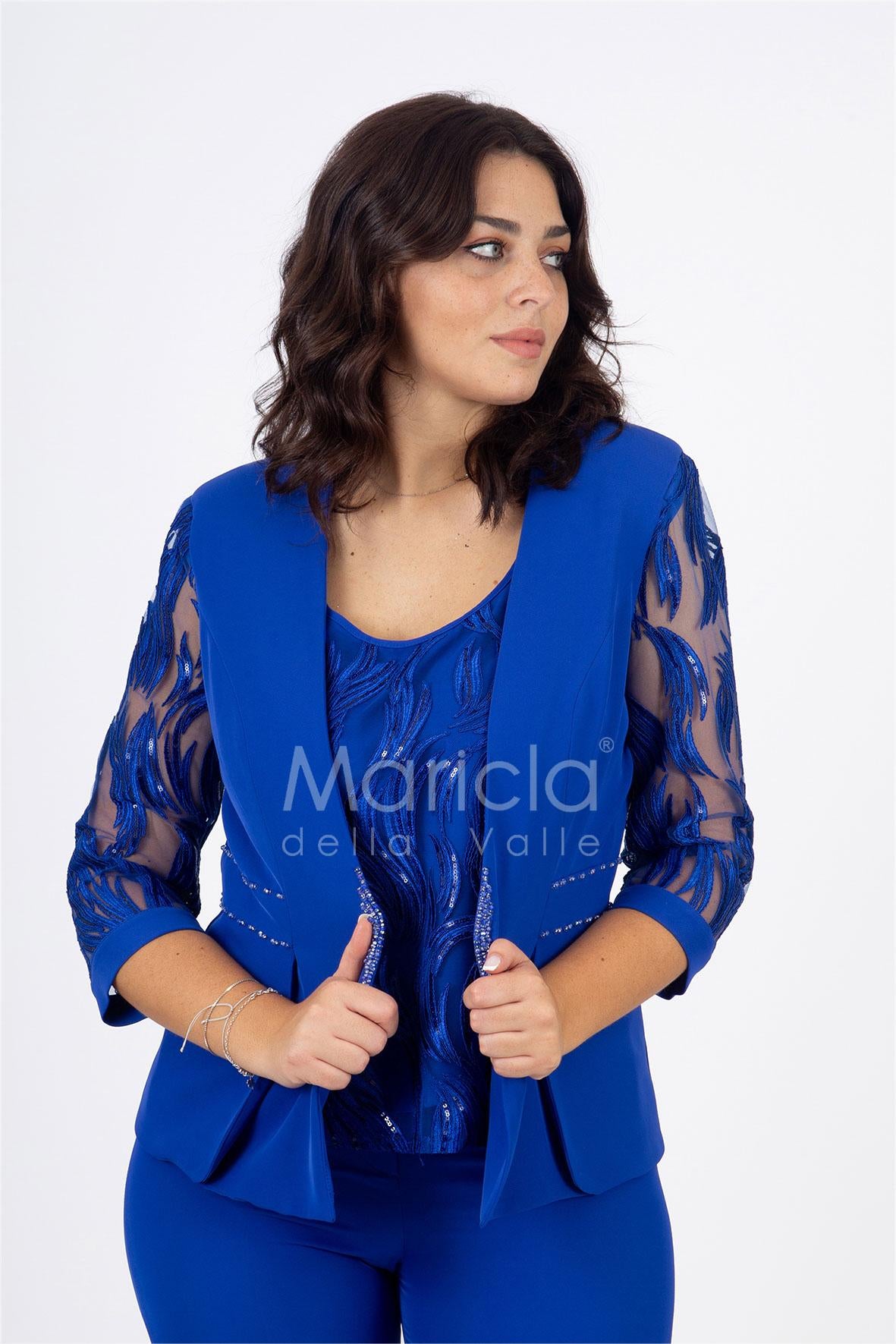 tailleur 3 pz ricamo PF200TP ROYAL PAOLA FORTI 