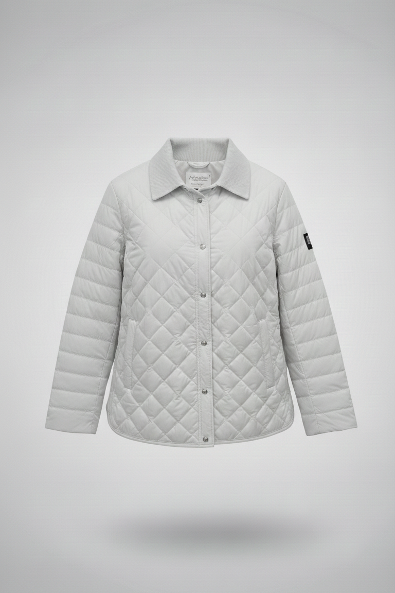 Giacca trapunta con collo in velluto EC2467 GHIACCIO MARICLA 