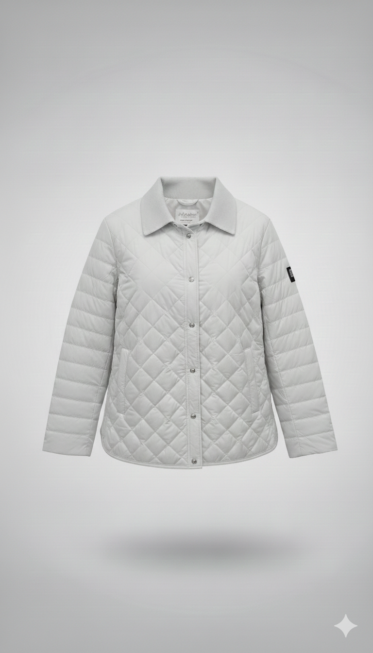 Giacca trapunta con collo in velluto EC2467 GHIACCIO MARICLA 