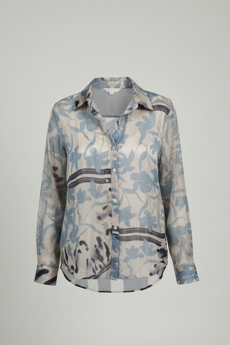 camicia fantasia devorè ROMI2660 CELESTE MARICLA 