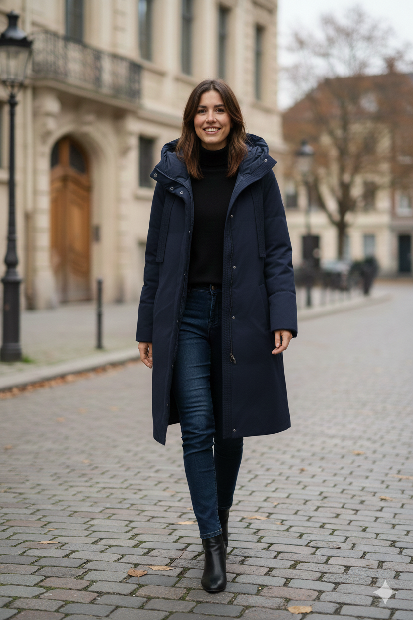 cappotto lungo doppio petto con piumino AZ70CA BLU MARICLA 