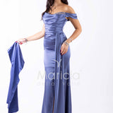 abito lungo con strass ALC04 INDACO MARICLA ELEGANCE 