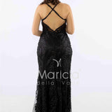 abito lungo intrecciato dietro FI7522 NERO MARICLA ELEGANCE 