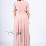 Abito lungo manica volant JC34284 ROSA MARICLA ELEGANCE 