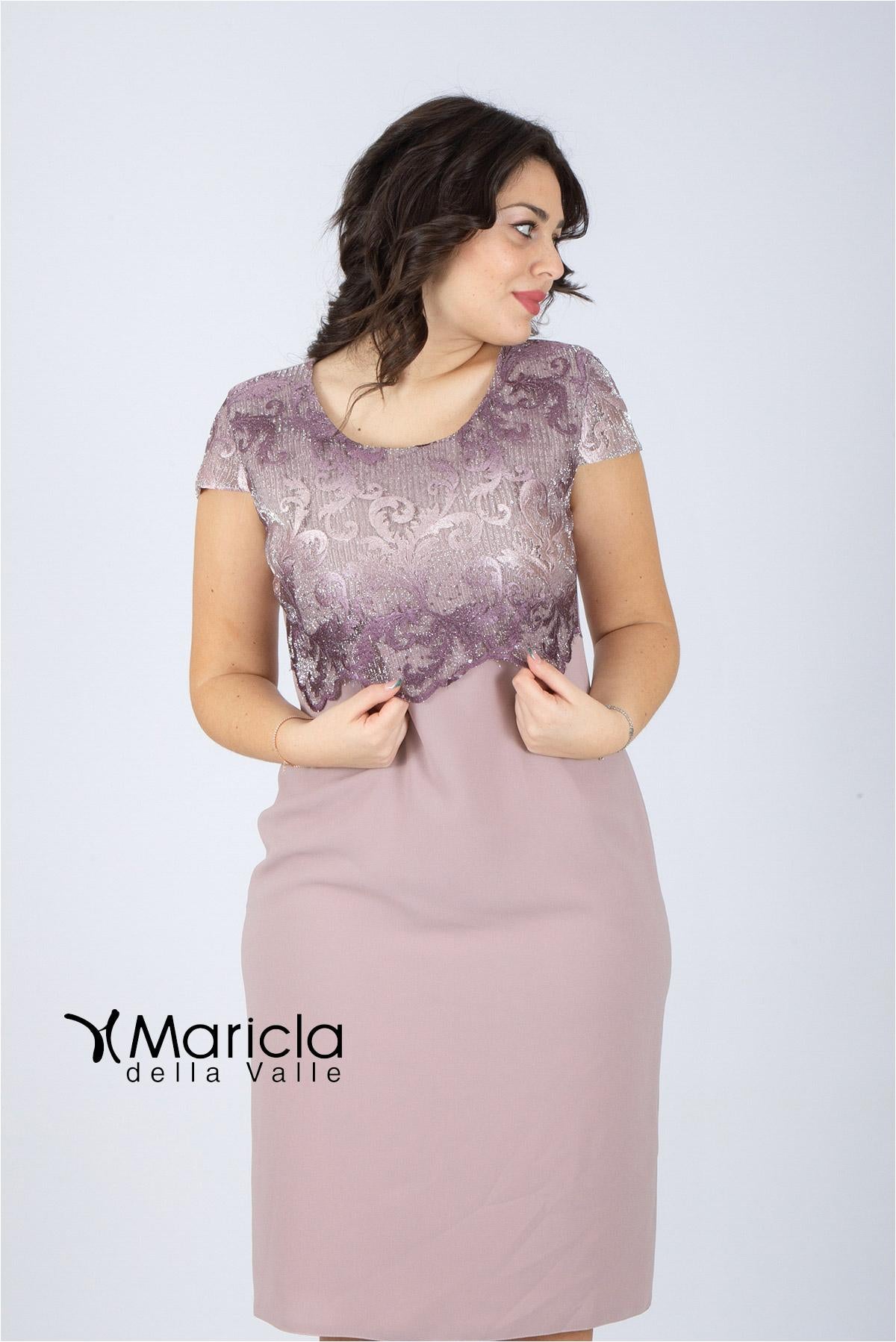 tubino con giacca sfumata GU705 MALVA MARICLA ELEGANCE 