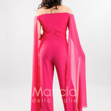tuta con strass e pietre SH600 FUCSIA SHARON 