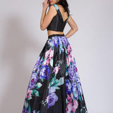 Gonnellone floreale con corpetto JC33656 NERO MARICLA ELEGANCE 