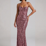 Abito a sirena in paillettes FI11093 ROSA MARICLA ELEGANCE 