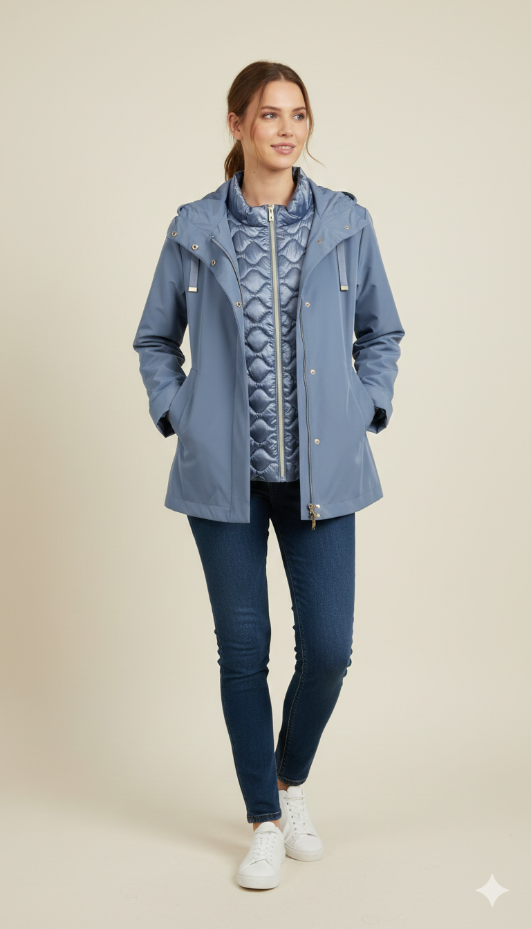 Giacca 2-in-1 con Gilet Trapuntato Removibile GIADA POLVERE MARICLA 
