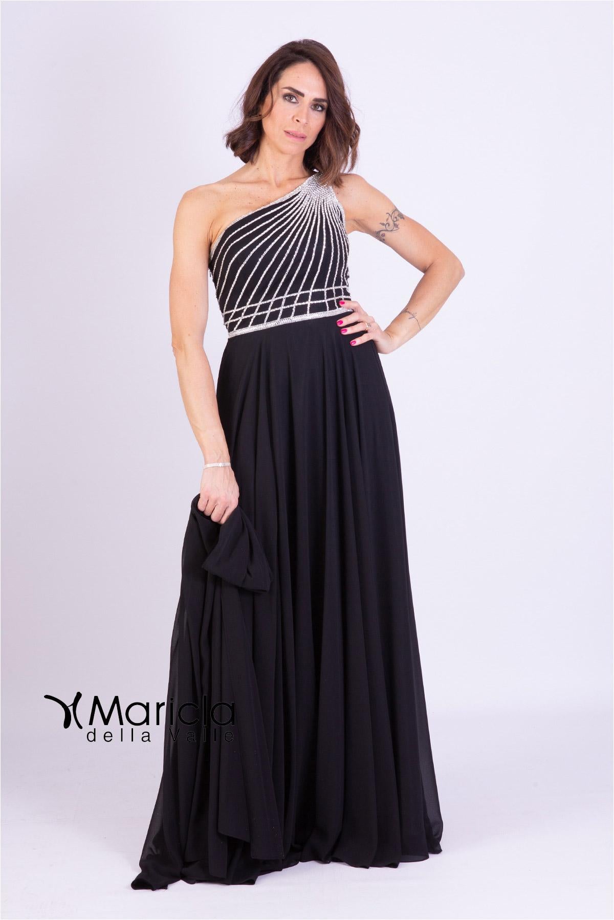 Abito lungo strass JC34119 NERO MARICLA ELEGANCE 