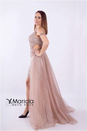 macramè con toulle CAN8053 VISONE MARICLA ELEGANCE 