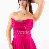 abito lungo con strass corpetto GC3958 FUCSIA GIGLI CERIMONIA 