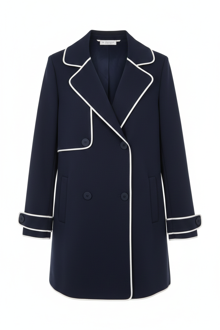 Blazer Doppiopetto con Profili a Contrasto GARDENIA BLU MARICLA 