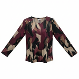 maglia fantasia con strass spalla DB10738 AMARONE MARICLA 