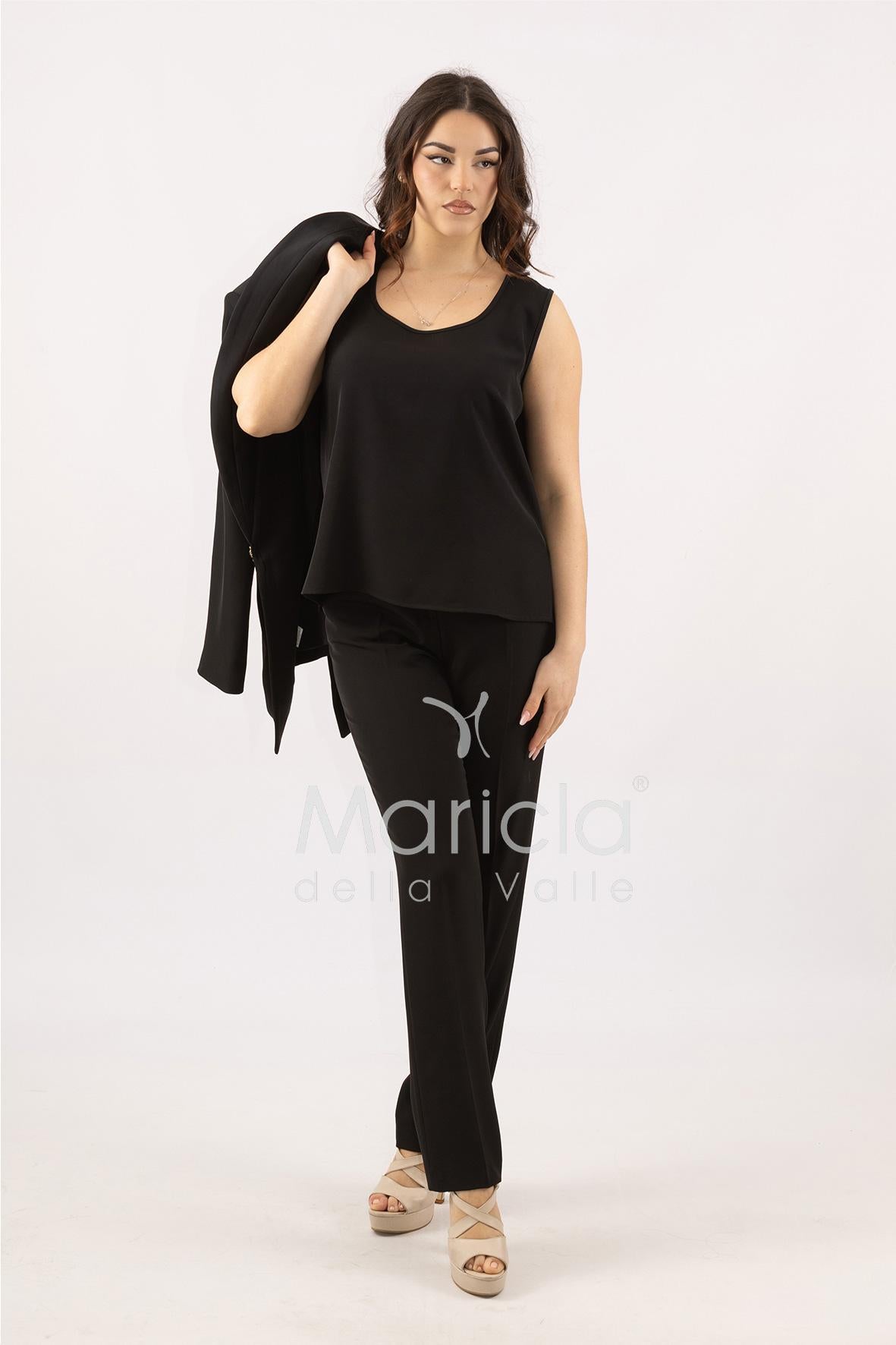 Tailleur smoking Completo 3 pezzi SH726TP NERO SHARON 