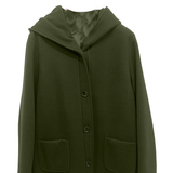 cappotto diagonale con  cappuccio DB10647 VERDE MARICLA 