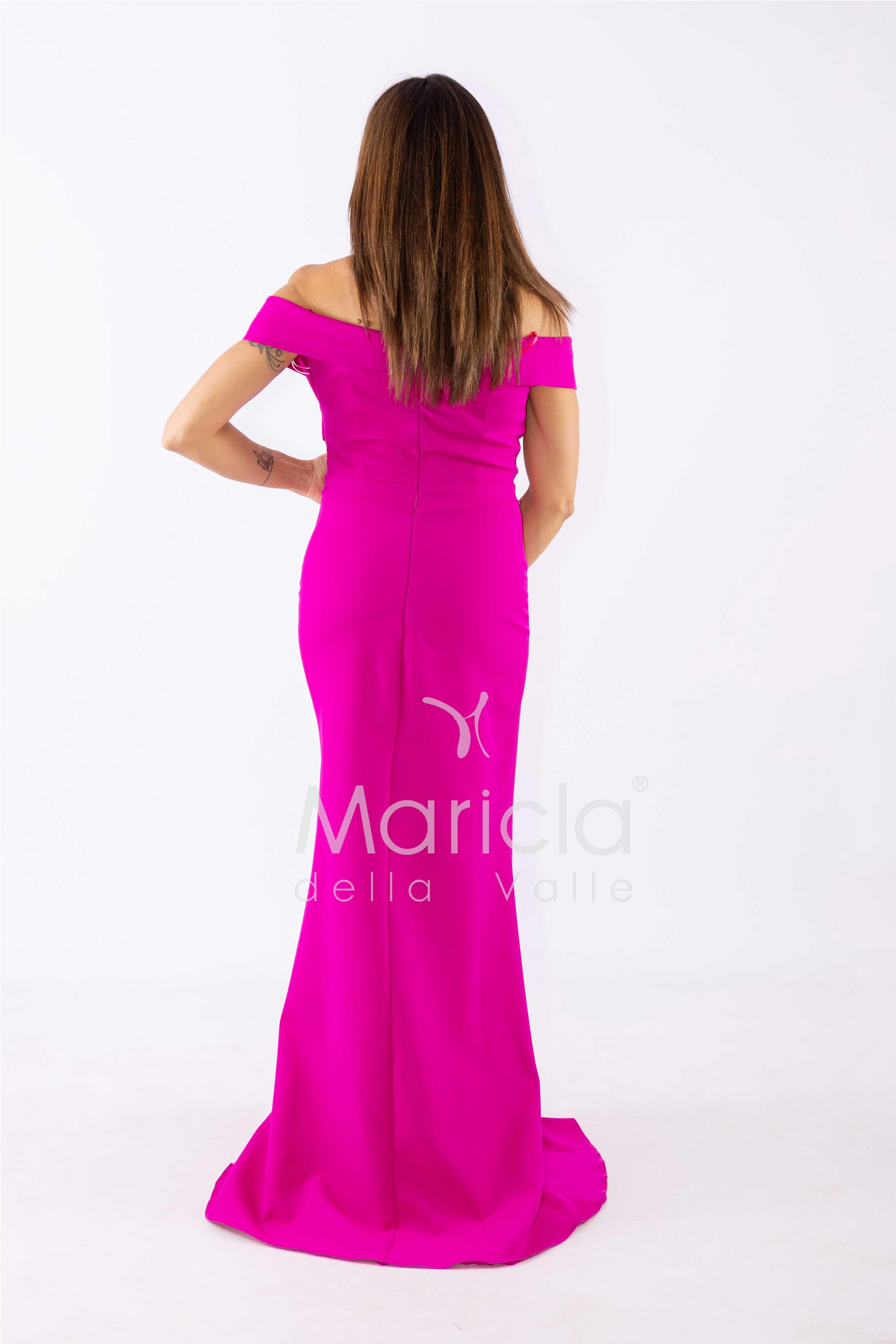 abito omerale FI7507 FUCSIA MARICLA ELEGANCE 