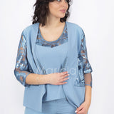 Tailleur 3 pezzi ricamato SH303 POLVERE SHARON 