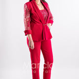 tailleur 3 pz ricamati PF217 FUCSIA PAOLA FORTI 