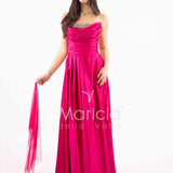 abito lungo con strass corpetto GC3958 FUCSIA GIGLI CERIMONIA 