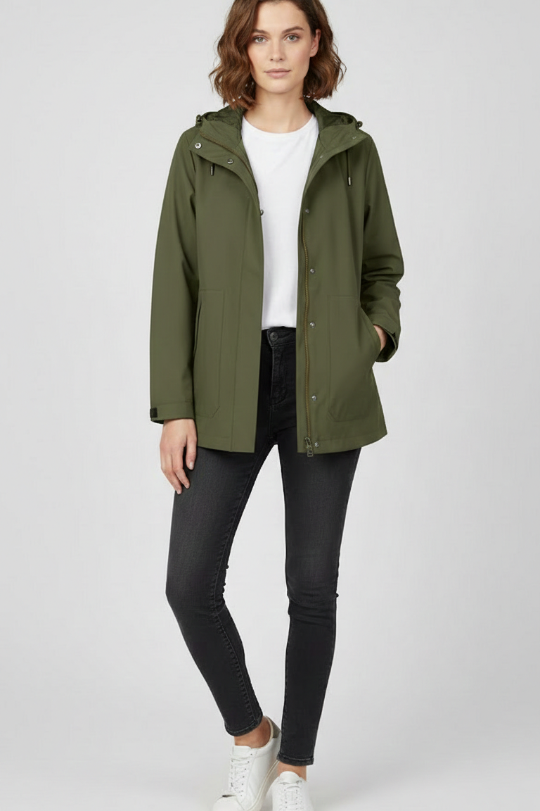 Giacca Tecnica con Cappuccio  Stile Urban & Outdoor CF22192 MILITARE CARLA FERRONI 